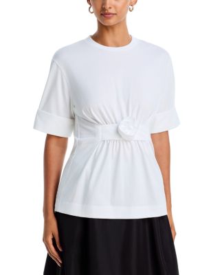 Gathered Rose Cotton Tee