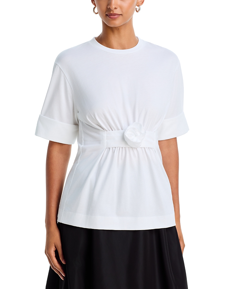 Simone Rocha Gathered Rose Cotton Tee