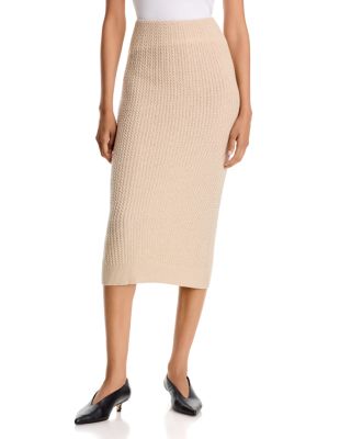 Cashmere Cable Knit Pull On Skirt