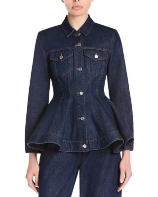 Cotton Peplum Denim Jacket