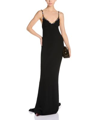 Embellished V Neck Gown 