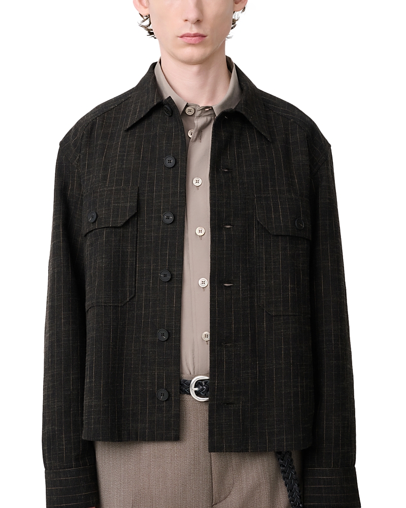 Studio Nicholson Slim Cotton & Wool Knit Check Overshirt