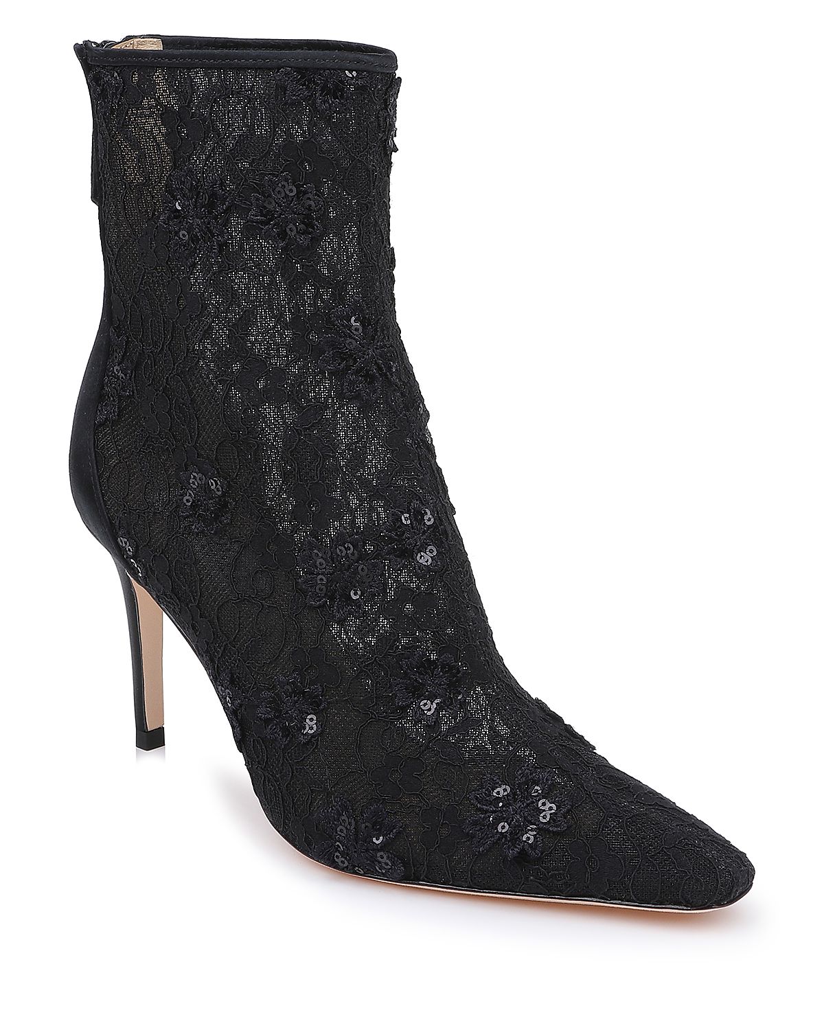 Badgley Mischka Women's Raya Lace & Sequin High Heel Ankle Boots