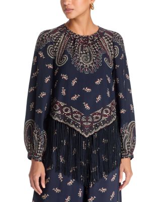 Sea Ellery Printed Fringe Top