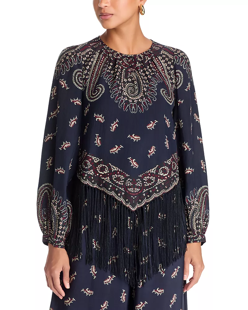 Sea Ellery Printed Fringe Top