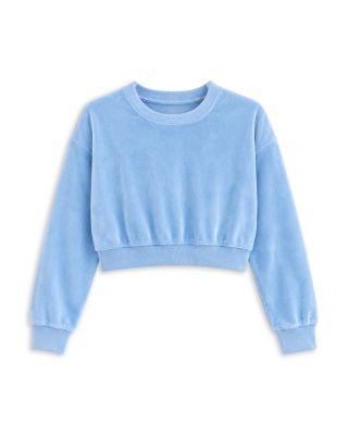 Girls' Tween Jade Velour Crewneck Top - Big Kid