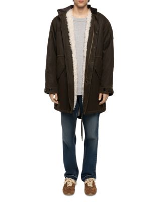 Kikoh Waxed Cotton Faux-Fur Hooded Coat