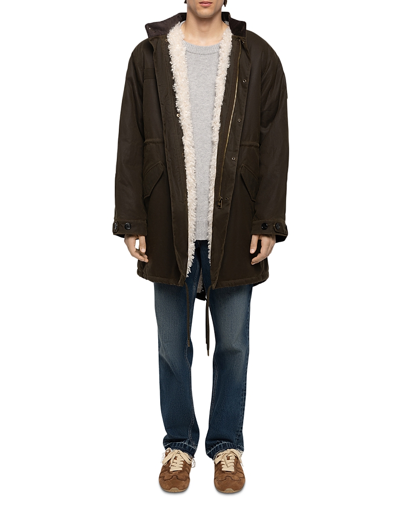 Zadig & Voltaire Kikoh Waxed Cotton Faux-Fur Hooded Coat