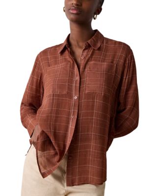 Etched Check Sheer Shirt