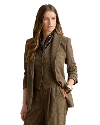 Glen Plaid Wool Twill Blazer