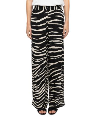 Pin Zebra Print Pull On Pants