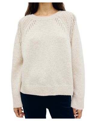 Risa Wool Pointelle Trim Sweater