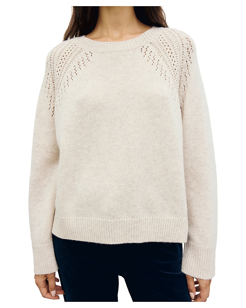 Gerard Darel Risa Wool Pointelle Trim Sweater