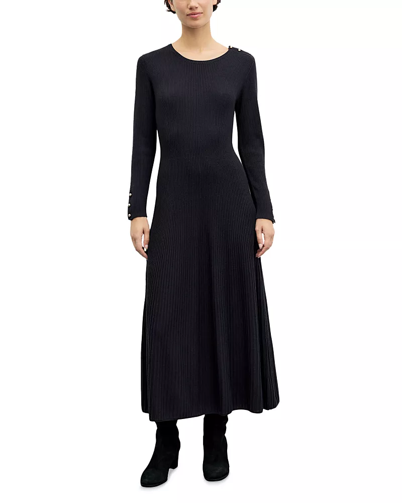 Gerard Darel Cina Round Neck Rib Knit Dress