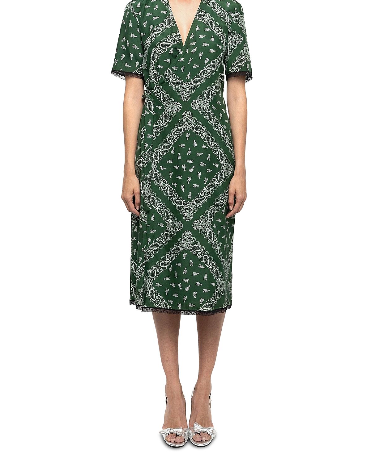 Zadig & Voltaire Reforme Silk Printed Wrap Dress