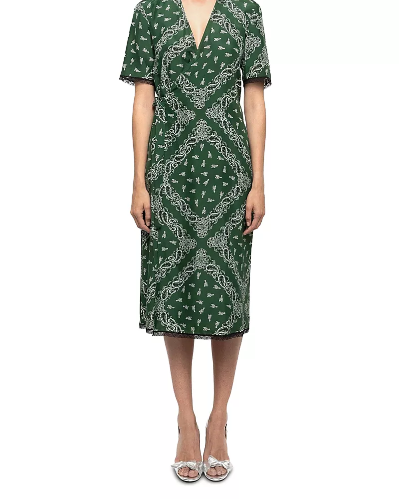 Zadig & Voltaire Reforme Silk Printed Wrap Dress