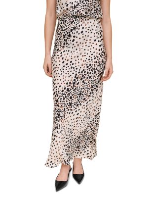 Printed Bias Maxi Skirt