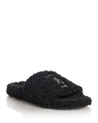 Men's Faux Shearling Logo Sandals