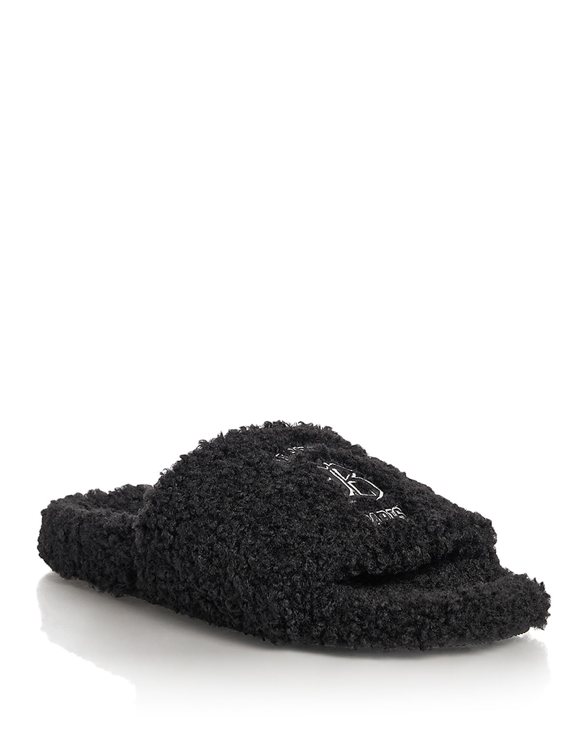 Balenciaga Men's Faux Shearling Logo Sandals