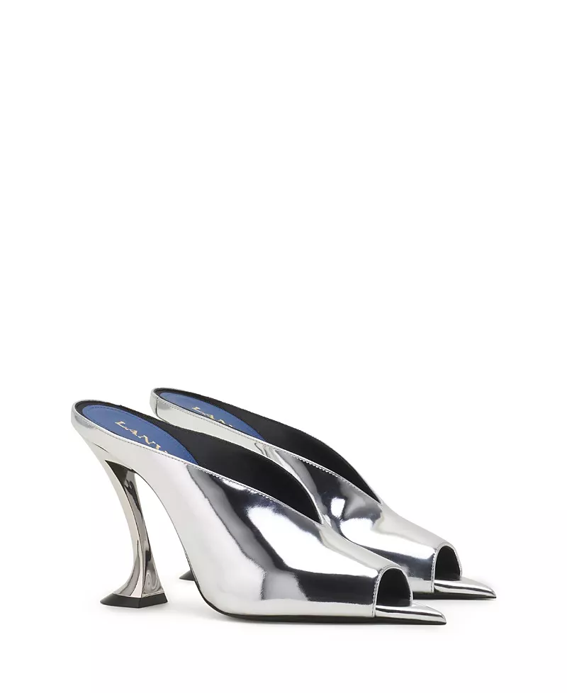 Lanvin Women's Midnight Step Mule In Metallic Leather