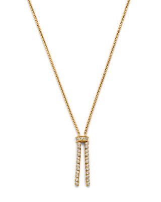 Zoe Chicco 14K Yellow Gold Diamond Double Strand Lariat Necklace, 0.44 tcw