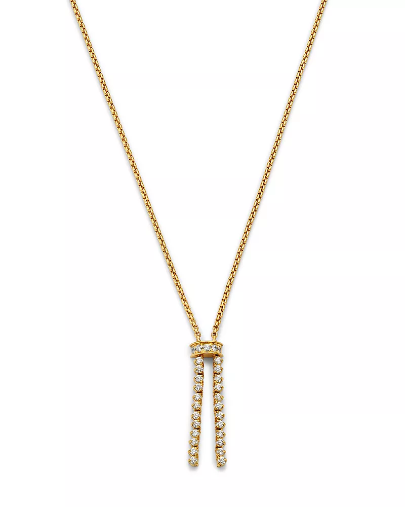 Zoe Chicco 14K Yellow Gold Diamond Double Strand Lariat Necklace, 0.44 tcw