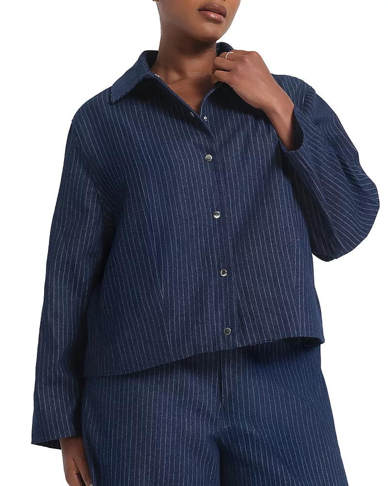 Estelle Plus Winslow Cotton Pinstriped Jacket