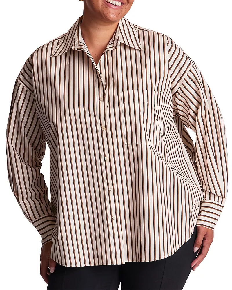 Estelle Plus Jessica Striped Cotton Shirt