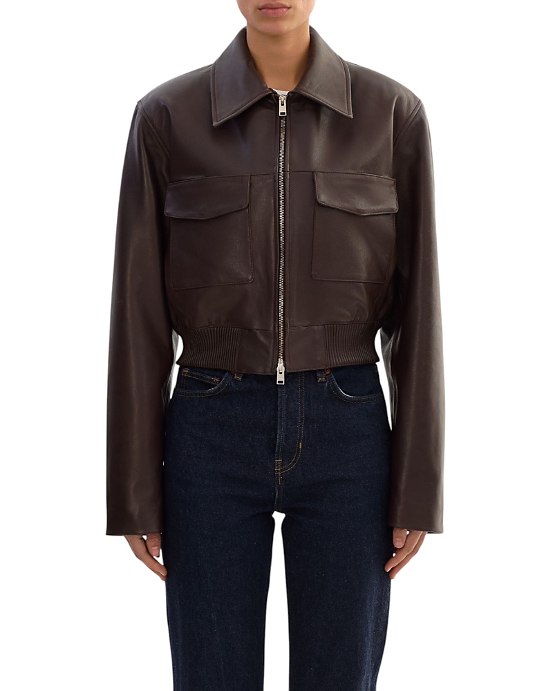 Lamarque Perry Leather Bomber Jacket