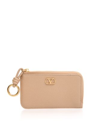 VLogo Grained Leather Coin Purse