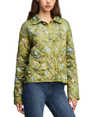 Hand Sketched Floral Alexa Quilted Jacket