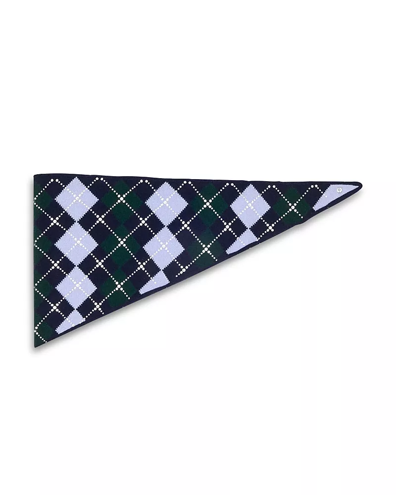 Maje Wool Argyle Triangle Scarf