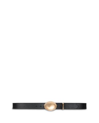 Women's Oval Buckle Leather Belt