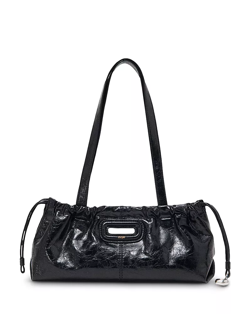 Maje Milpli Gazette Crackled Leather Shoulder Bag