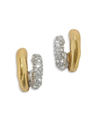 Alexis Bittar Solanales Crystal Double Row Hoop Earrings