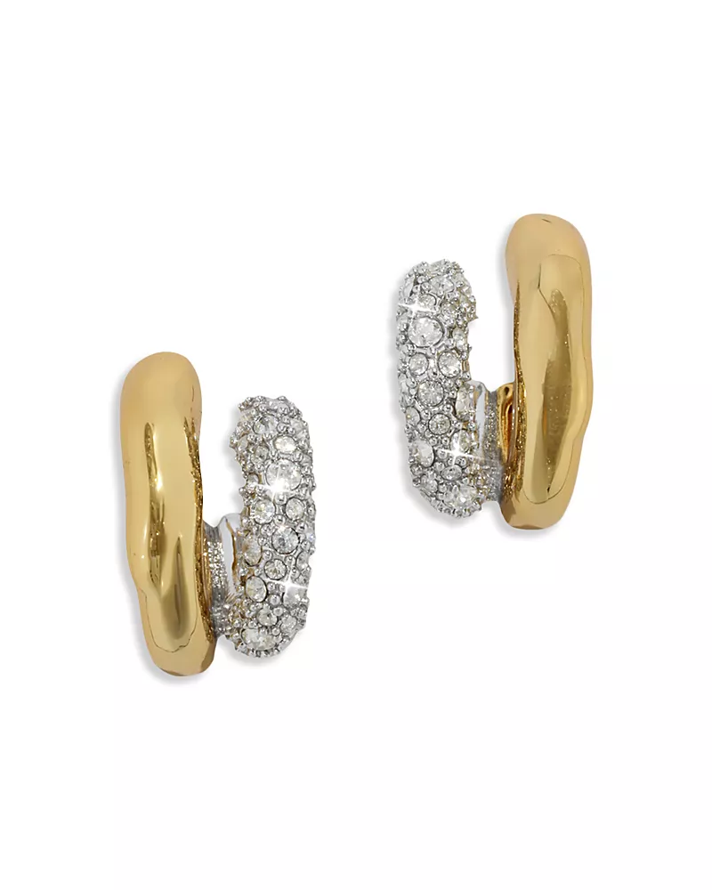 Alexis Bittar Solanales Crystal Double Row Hoop Earrings