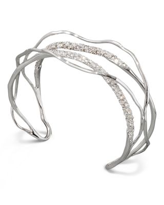 Solanales Crystal Multi Row Cuff Bracelet