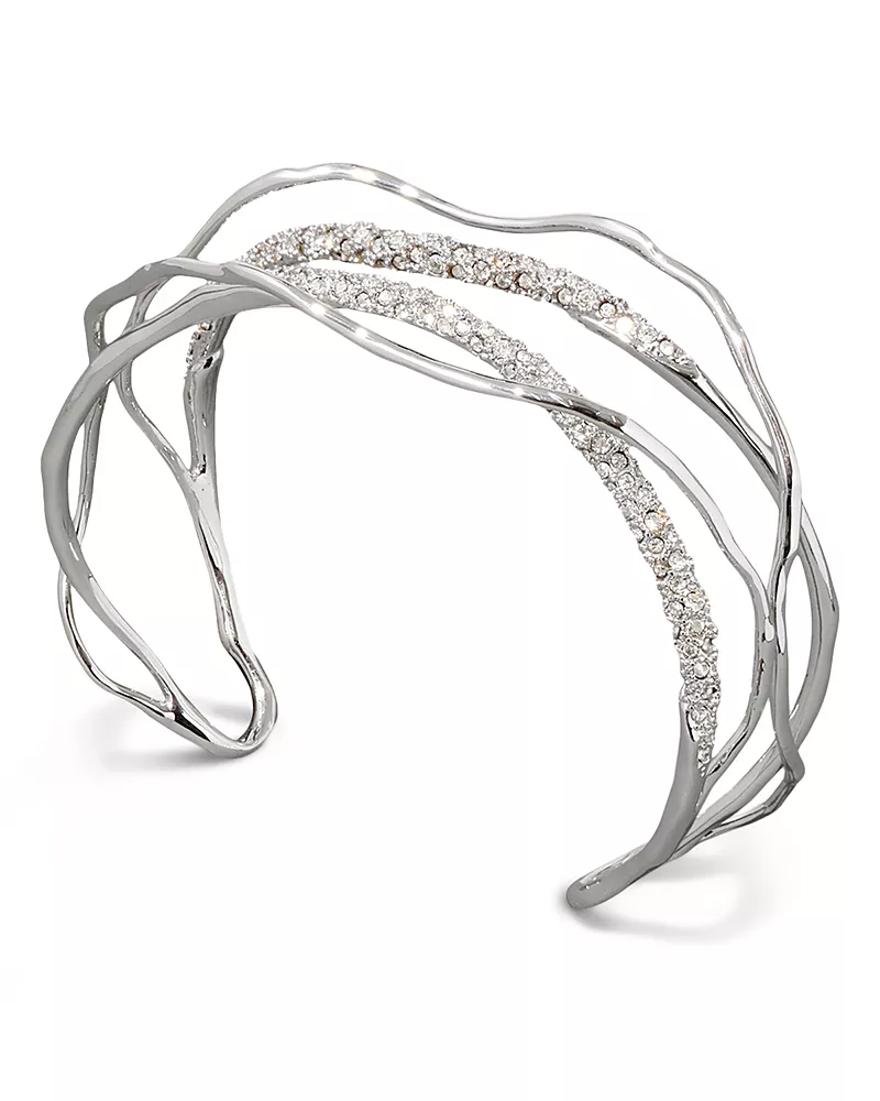 Alexis Bittar Solanales Crystal Multi Row Cuff Bracelet