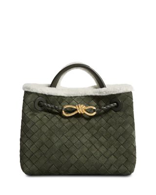 Andiamo Intrecciato Shearling Trim Bag