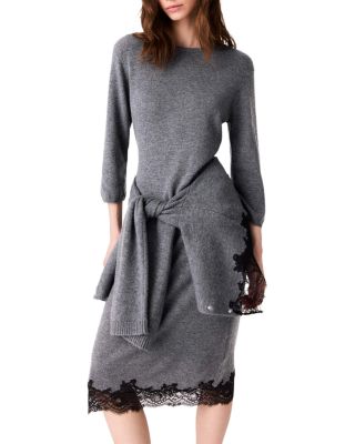 Ridentelle Wool Lace Hem Dress