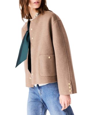 Genest Wool Blend Hooded Short Coat - thumbnail 6