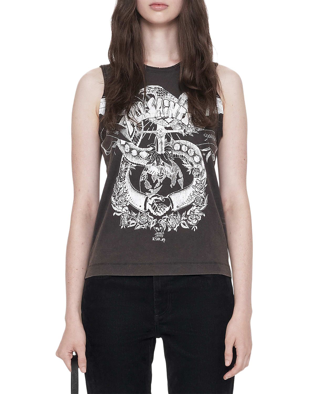 Allsaints Jenny Cotton Graphic Tank Top