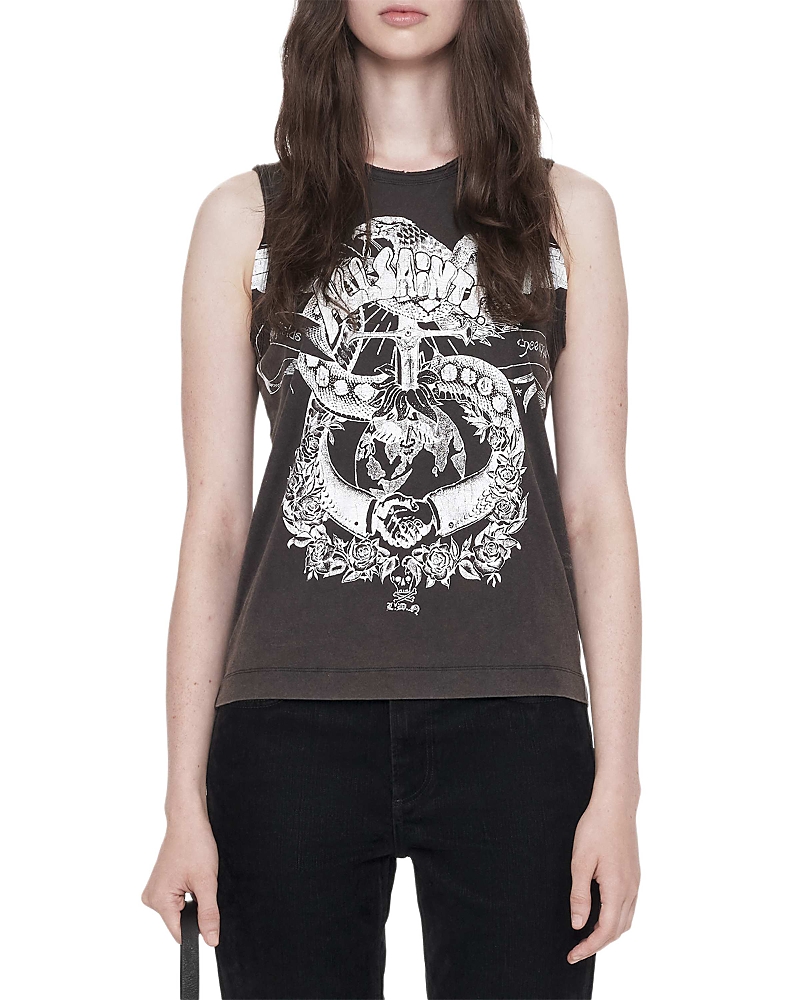 Allsaints Jenny Cotton Graphic Tank Top