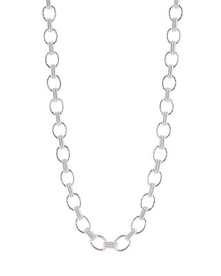 Cleopatra Small Hammered Link Necklace, 16"