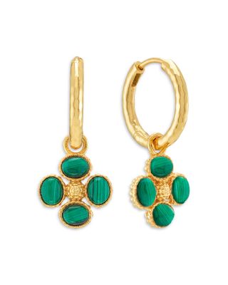 Berry Clover Hoop Earrings with Double Sided Charm