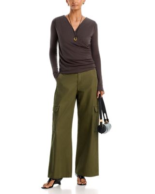 Crossover V Neck Long Sleeve Top - Exclusive