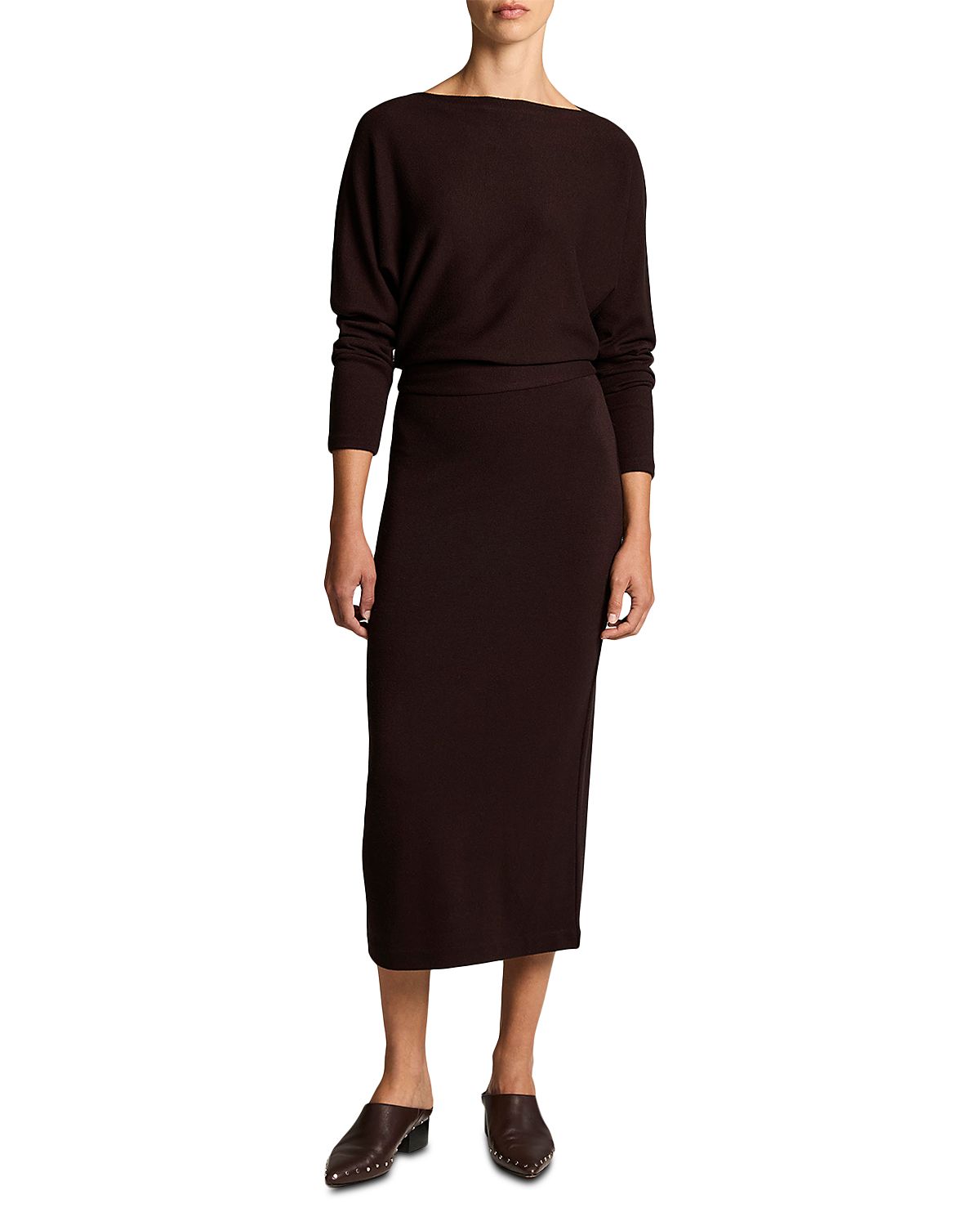 Vince Cozy Off Shoulder Midi Dress