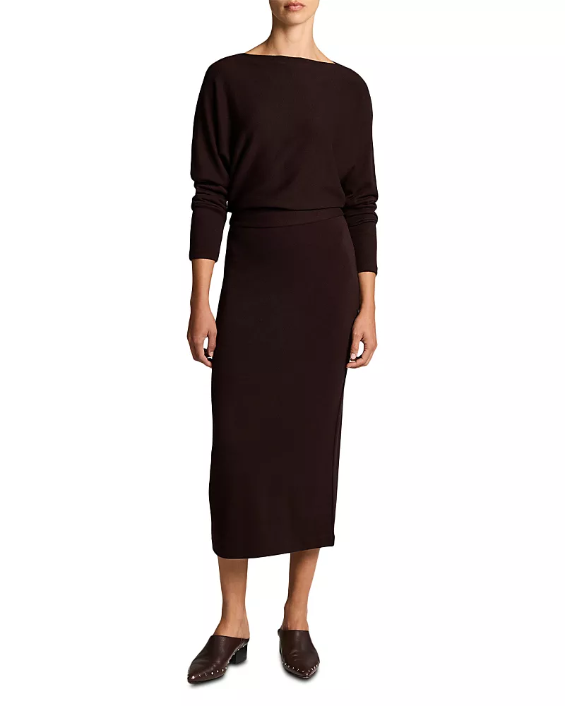 Vince Cozy Off Shoulder Midi Dress
