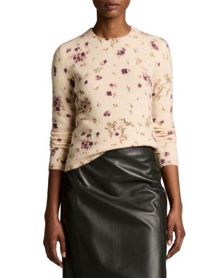 Printed Long Sleeve Crewneck Top