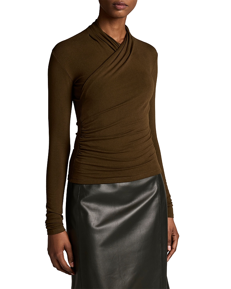 Vince Long Fixed Wrap Long Sleeve Top